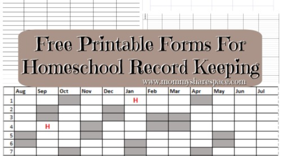 Free Printable Forms For Homeschool Record Keeping