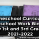 Homeschool Curriculum/ Homeschool Work Bins for My 1st and 3rd Grader 2021-2022